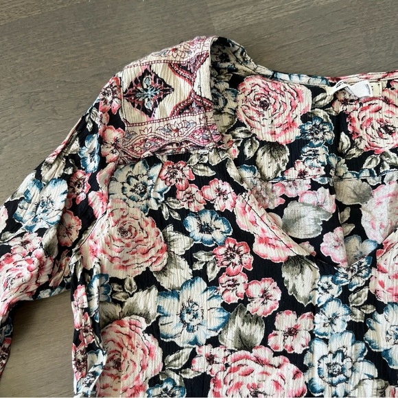 Billabong Floral Long-sleeved Vee Neck Beach Sun Dress Size Small/Med GUC - Picture 10 of 13